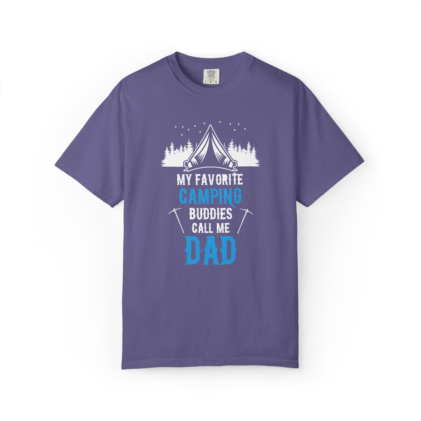 Funny My Favorite Camping Buddies Call Me Dad Sarcastic Adventure Mountains Hiking Stars Unisex Heavy Cotton T-Shirt