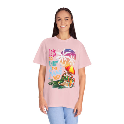 Exciting Lets Go Enjoy The Summer Party Summer Adventure Camp Beach Days Ice Cream Road Trips Unisex Heavy Cotton T-Shirt