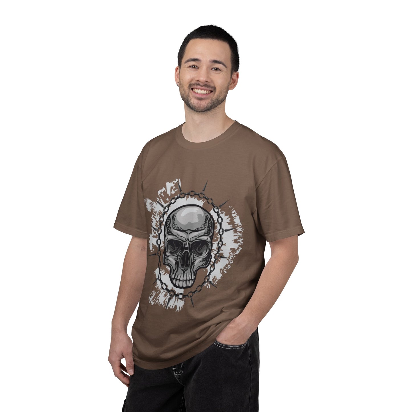 Chain Skull Cranium Head Anatomy Bones Trend Tee Horror Creepy Head X-ray Unisex Heavy Cotton T-Shirt