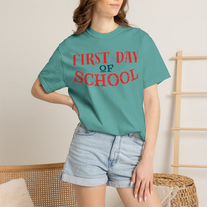 Funny First Day School Learning Legend Super Scholar Junior Geniuses Science Star Student’s Day Unisex Heavy Cotton T-Shirt