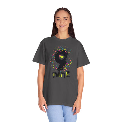 9 Nine Number Flowers Heartwarming Lovely Trendy Tee Sweet Charismatic Beautiful Fragrance Rose Unisex Heavy Cotton T-Shirt