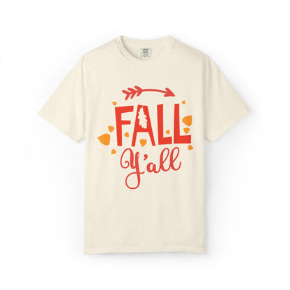 Fall Y’all Breeze Leaves Christmas Tee Jingle Bells Falling Beauty Holiday Spirit Unisex Heavy Cotton T-Shirt