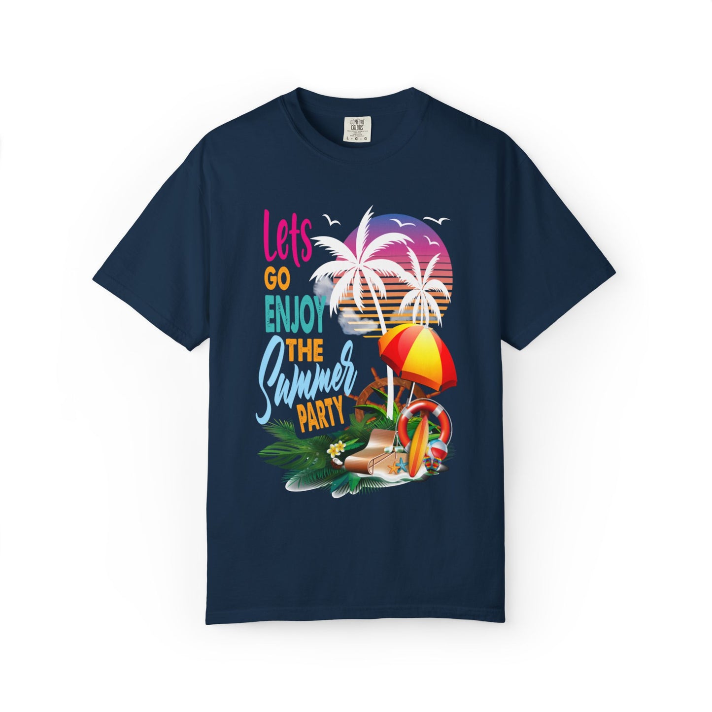Exciting Lets Go Enjoy The Summer Party Summer Adventure Camp Beach Days Ice Cream Road Trips Unisex Heavy Cotton T-Shirt