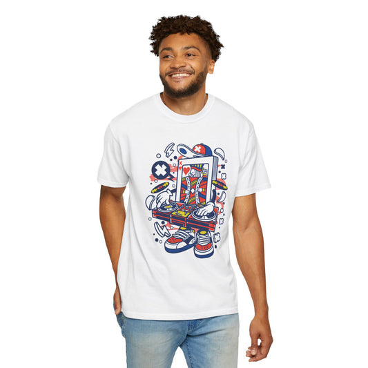 Dj King Play Card Hip Hop Vibes Trends Pop Visuals Tee Remixes Music Producer Unisex Heavy Cotton T-Shirt