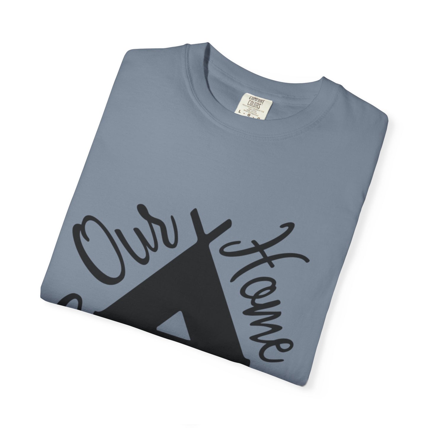Our Home Camping Freedom Fighter Adventure Lovers Tee Nature Exploration Bonfire Travel Van Unisex Heavy Cotton T-Shirt