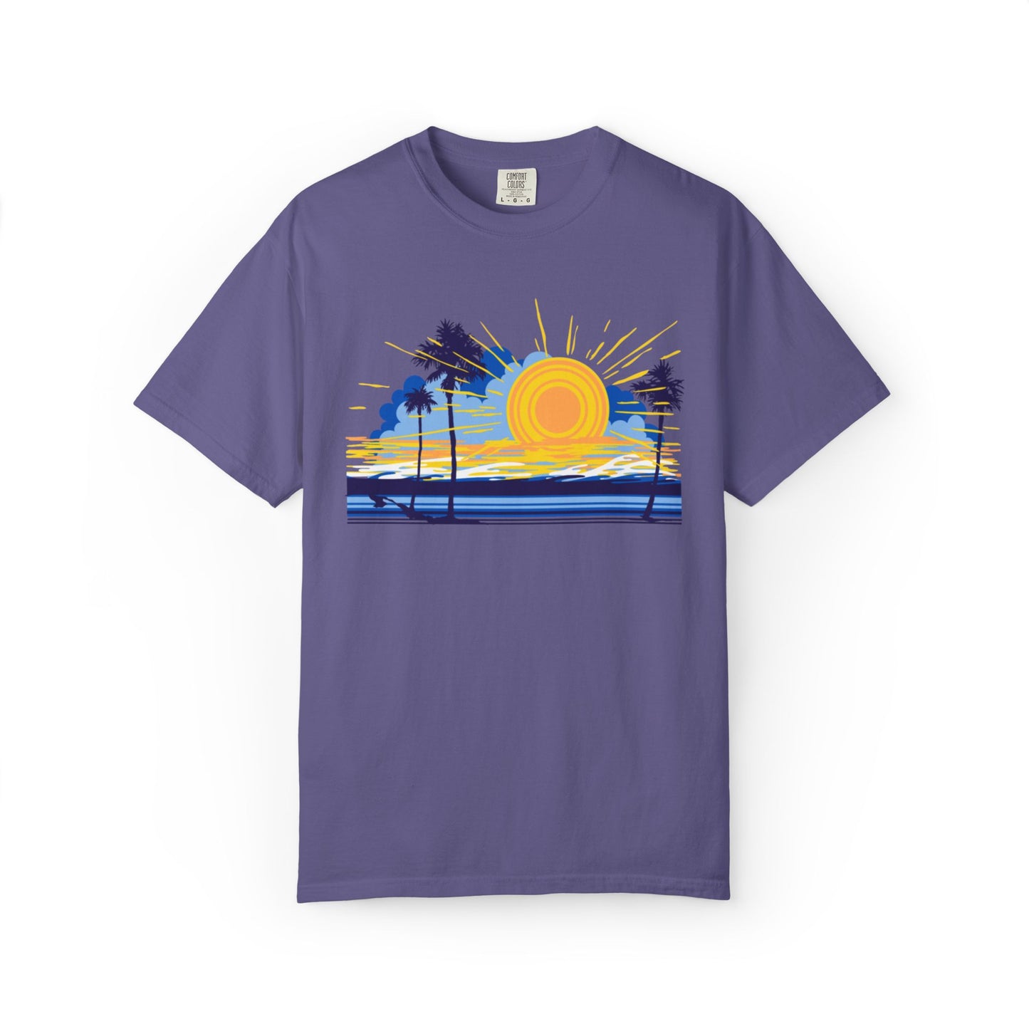 Sunset And Beach Summer Trendy Tee Sunshine Days Ice Cream Summer Camp Beachcombing Anchor Unisex Heavy Cotton T-Shirt