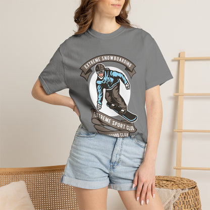 Extreme Snowboarding Sports Club Holly Jolly Winter Tee Wonderland Unisex Heavy Cotton T-Shirt