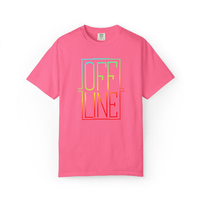 Offline Graphic T-Shirt — Retro Neon Text Tee