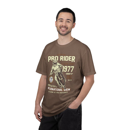 Vintage Reunion Pro Rider Extreme Sport 1977 Free Style Retro Bicycle Two Wheeled Adventure Unisex Heavy Cotton T-Shirt