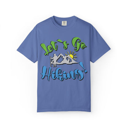 Let’s Go Hiking! Trendy Tee Adventure Mountain Hut Fun Activities Unisex Heavy Cotton T-Shirt