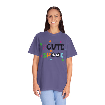 Too Cute To Spook Ghosts Halloween Funny Stylish Tee Spider webs Pumpkins Unisex Heavy Cotton T-Shirt