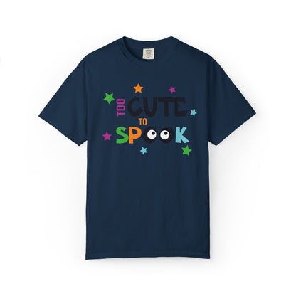 Too Cute To Spook Ghosts Halloween Funny Stylish Tee Spider webs Pumpkins Unisex Heavy Cotton T-Shirt