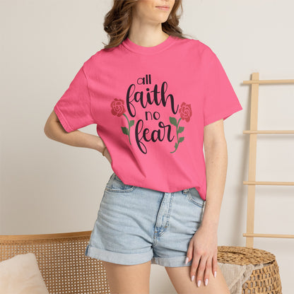 All Faith No Fear Stop Wishing Start Doing Action Goal Setting Modern Tee Achievement Self-Improvement Unisex Heavy Cotton T-Shirt