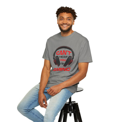 Can’t Hear You I’M Gaming Funny Trendy Tee Cool Gamer Headphones Pro Video Games Lover Game Focused Unisex Heavy Cotton T-Shirt