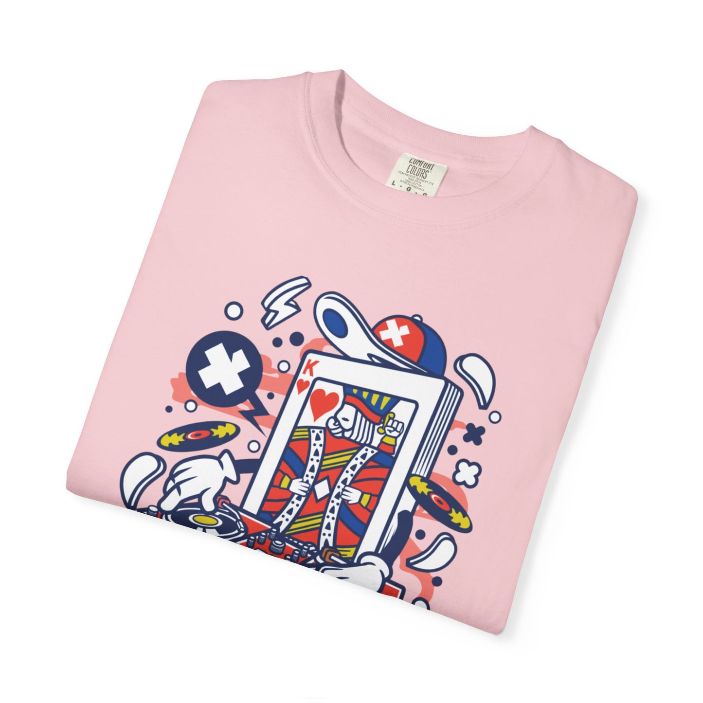 Dj King Play Card Hip Hop Vibes Trends Pop Visuals Tee Remixes Music Producer Unisex Heavy Cotton T-Shirt