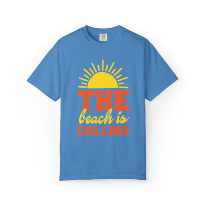 Enjoyable The Beach Is Calling Beach Life Sun Sand Sea Sun Kissed Sea Breeze Beach Sun Glasses Palm Trees Unisex Heavy Cotton T-Shirt