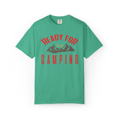 Ready For Camping Trendy Tee Adventure Mountain Hut Belays Ropes Fun Activities Bonfire Unisex Heavy Cotton T-Shirt