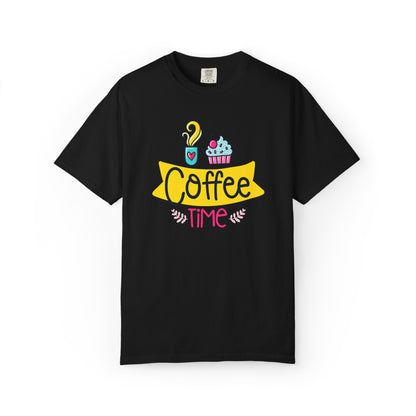 Funny Coffee Time Beans Latte Lovers Tee Black Brew Addicted Barista Freak Unisex Heavy Cotton T-Shirt