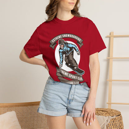 Extreme Snowboarding Sports Club Holly Jolly Winter Tee Wonderland Unisex Heavy Cotton T-Shirt