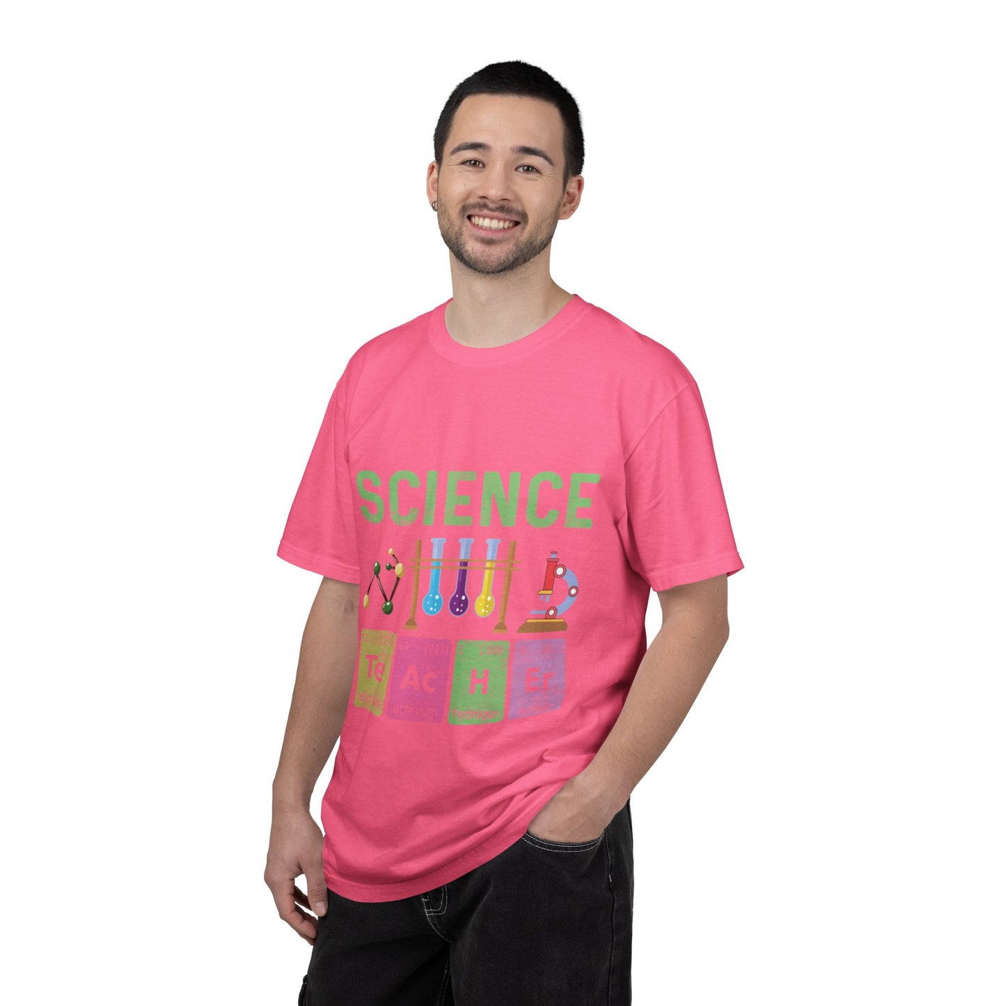Inspirational Science Microscope Periodic Table Science Lab Chemicals Unisex Heavy Cotton T-Shirt