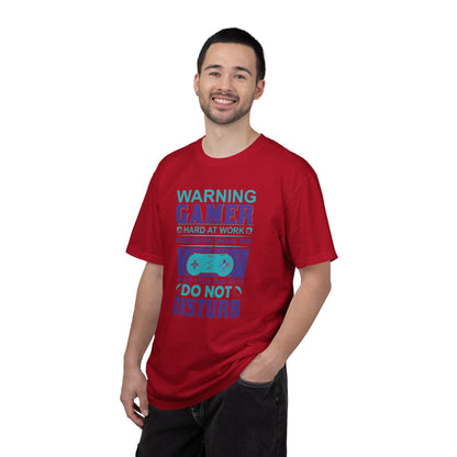 Funny Warning Gamer Do Not Disturb Digital Protector Virtual Heroism Sarcastic Battle Against Evil Unisex Heavy Cotton T-Shirt