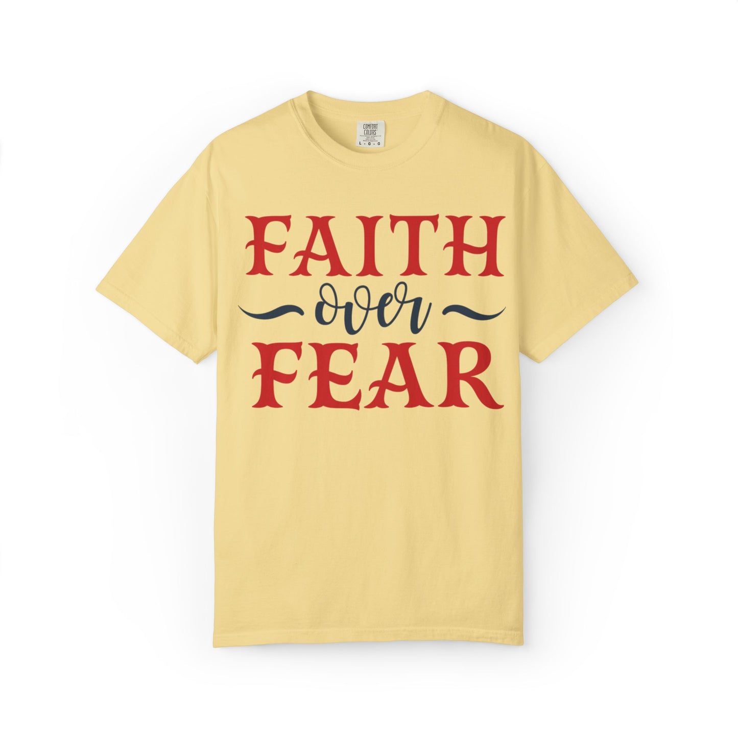 Faith Over Fear Stop Wishing Start Doing Action Goal Setting Modern Tee Achievement Self-Improvement Unisex Heavy Cotton T-Shirt