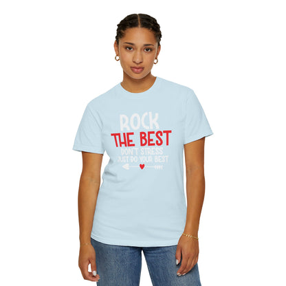 Motivational Rock The Best Stop Wishing Start Doing Action Goal Setting Modern Tee Achievement Self-Improvement Unisex Heavy Cotton T-Shirt