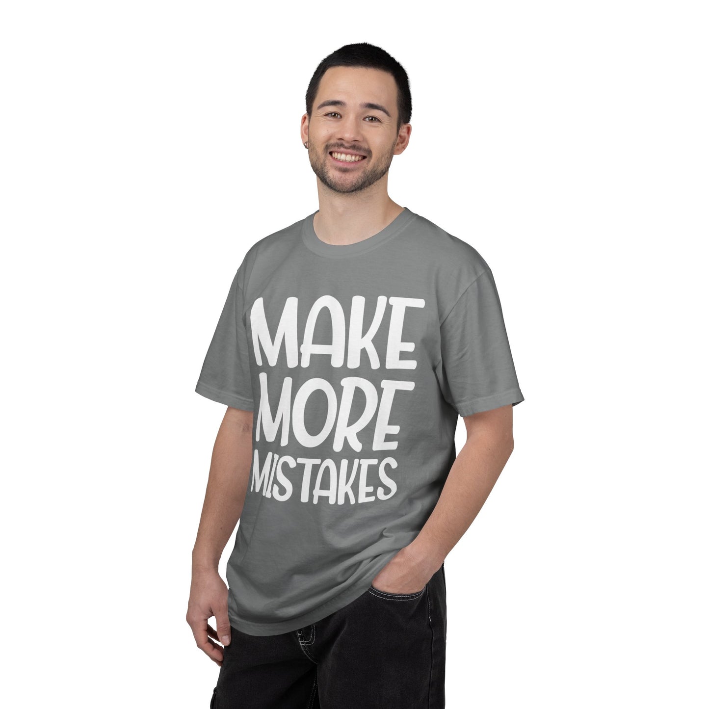 Make More Mistakes Trendy Tee Learning Journey Empowerment Creative Passionate Hard Work Keep Trying Unisex Heavy Cotton T-Shirt