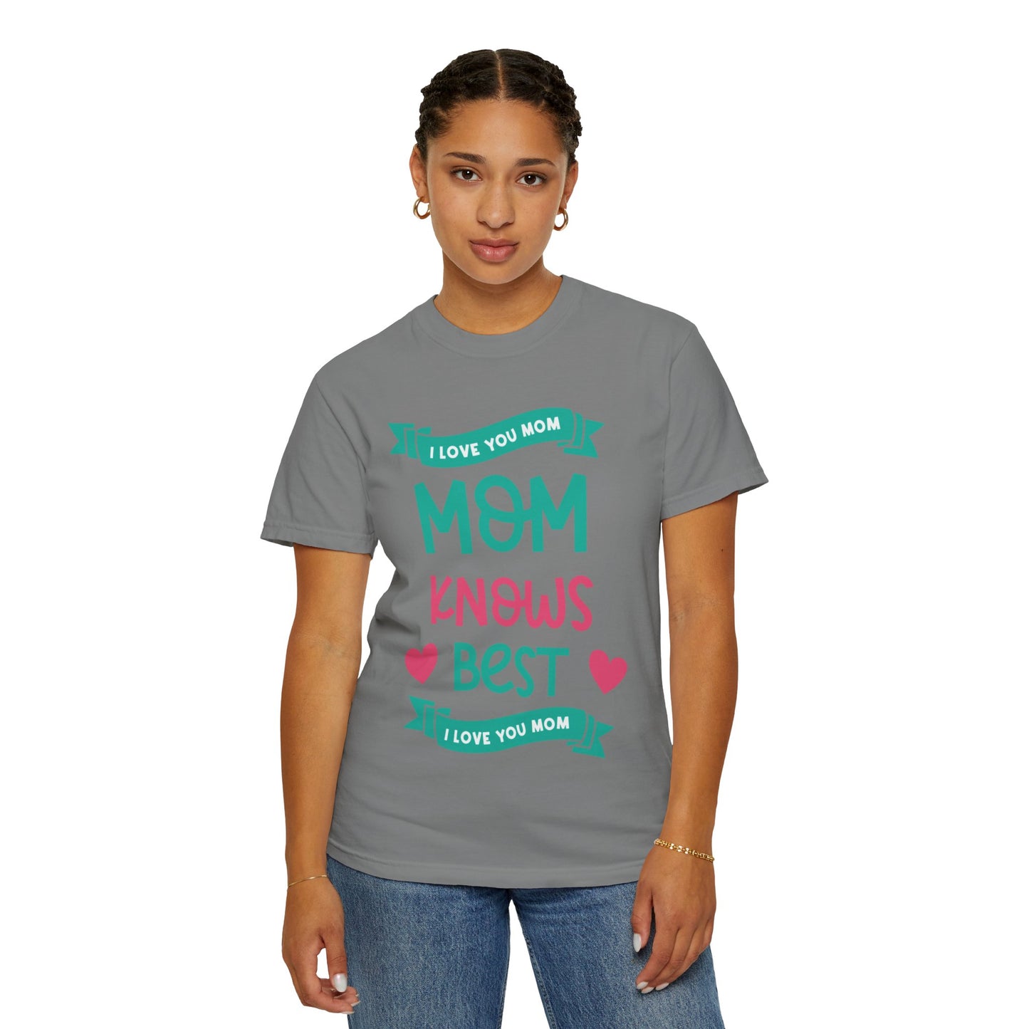 Mom Knows Best Strong Motherhood Heartfelt Guidance Tee Nurturing Knowledge Unisex Heavy Cotton T-Shirt
