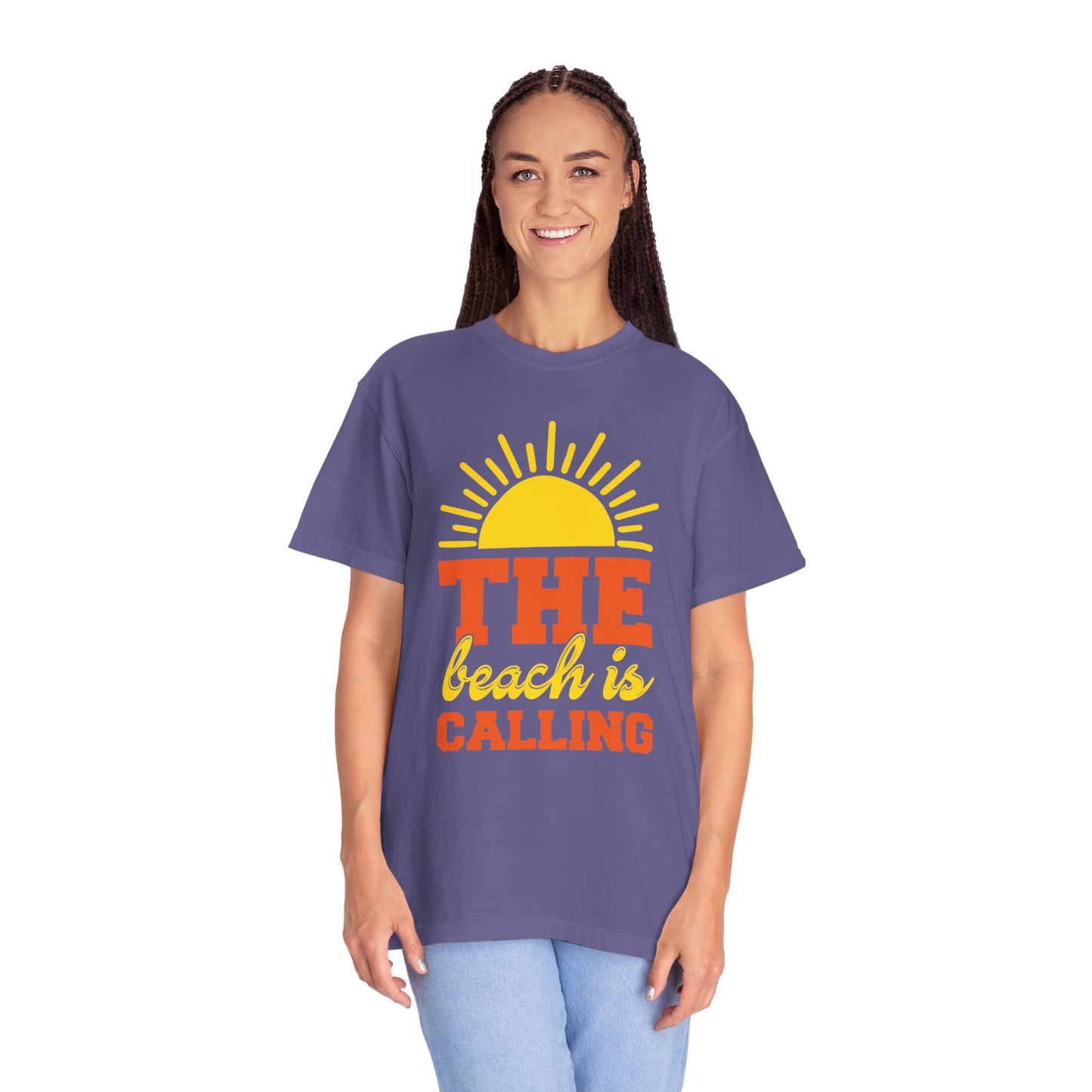 Enjoyable The Beach Is Calling Beach Life Sun Sand Sea Sun Kissed Sea Breeze Beach Sun Glasses Palm Trees Unisex Heavy Cotton T-Shirt