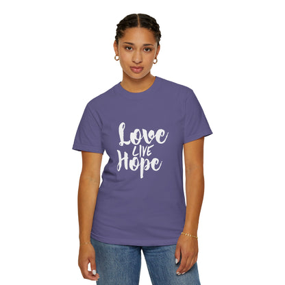 Love live hope Modern Tee Achievement Self-Improvement Unisex Heavy Cotton T-Shirt