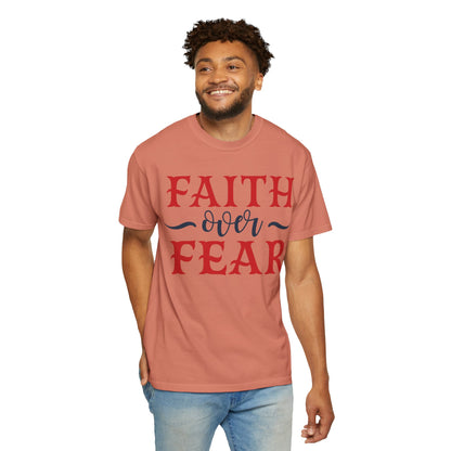 Faith Over Fear Stop Wishing Start Doing Action Goal Setting Modern Tee Achievement Self-Improvement Unisex Heavy Cotton T-Shirt