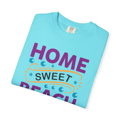 Enjoyable Home Sweet Beach House Beach Life Sun Sand Sea Seashells Sea Breeze Beach Sun Glasses  Unisex Heavy Cotton T-Shirt