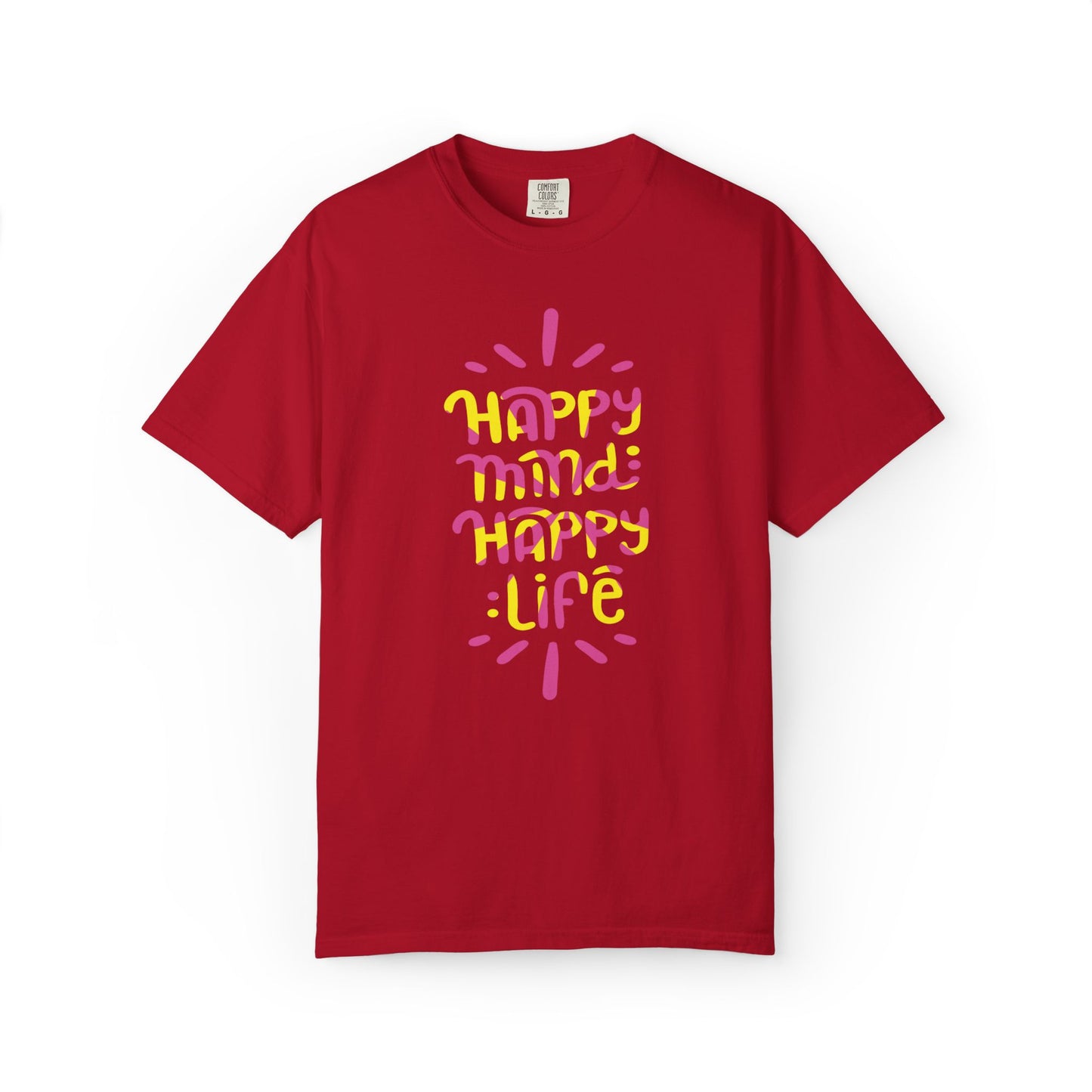 Happy Mind Happy Life Love Hope Worship Eternity Tee Peaceful Living Religious Beliefs Unisex Heavy Cotton T-Shirt