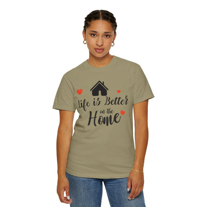 Life Is Better On The Home Peaceful Paradise Tee Cherished Space Heartfelt Haven Unisex Heavy Cotton T-Shirt