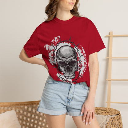 Chain Skull Cranium Head Anatomy Bones Trend Tee Horror Creepy Head X-ray Unisex Heavy Cotton T-Shirt