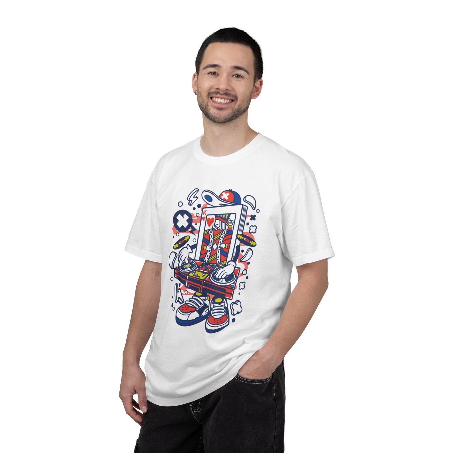 Dj King Play Card Hip Hop Vibes Trends Pop Visuals Tee Remixes Music Producer Unisex Heavy Cotton T-Shirt