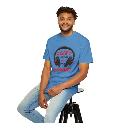 Can’t Hear You I’M Gaming Funny Trendy Tee Cool Gamer Headphones Pro Video Games Lover Game Focused Unisex Heavy Cotton T-Shirt