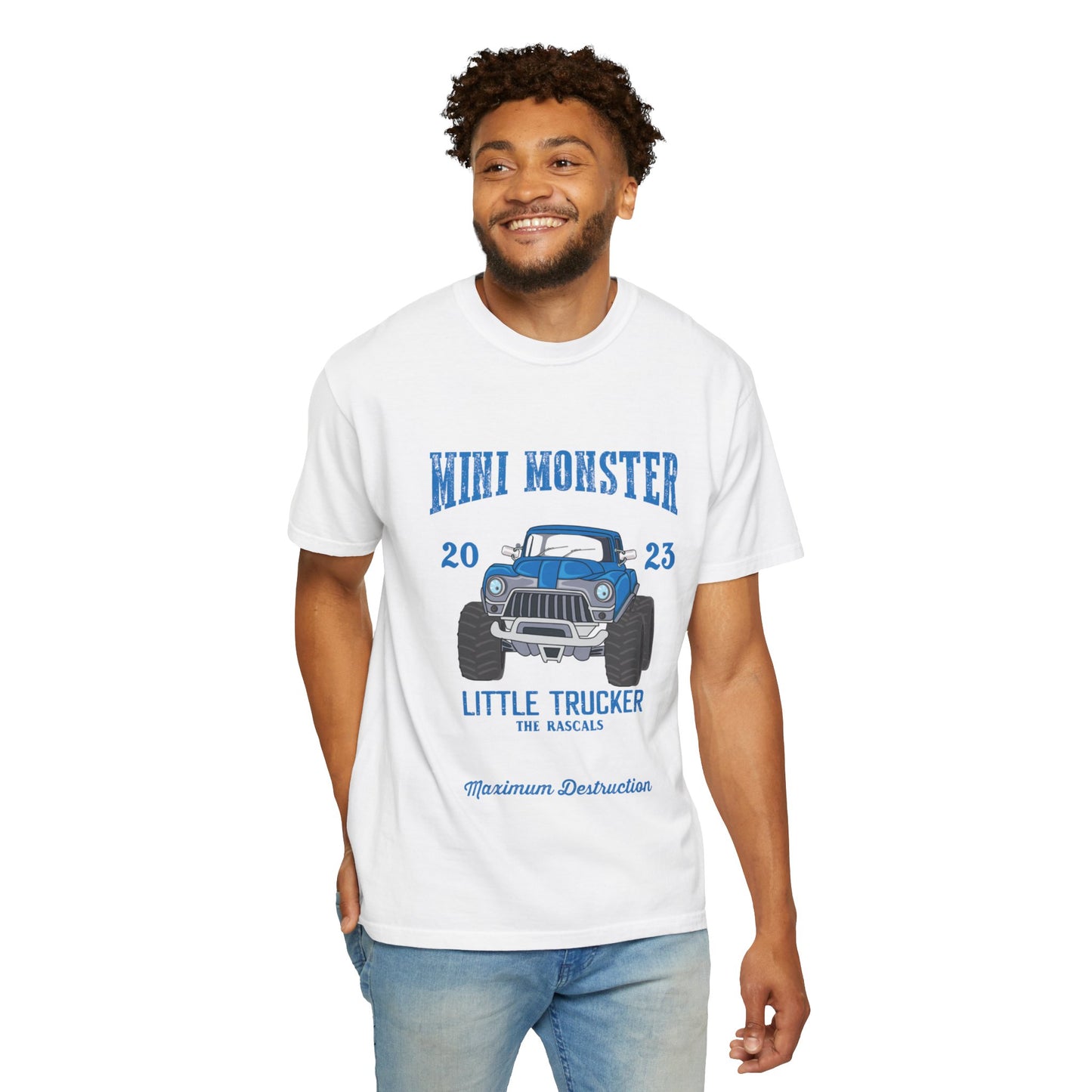 Funny Mini Monster Truck Manic Speed Truck Power Sarcastic Extreme Adventure Four-Wheel Drive Unisex Heavy Cotton T-Shirt