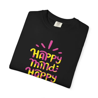 Happy Mind Happy Life Love Hope Worship Eternity Tee Peaceful Living Religious Beliefs Unisex Heavy Cotton T-Shirt