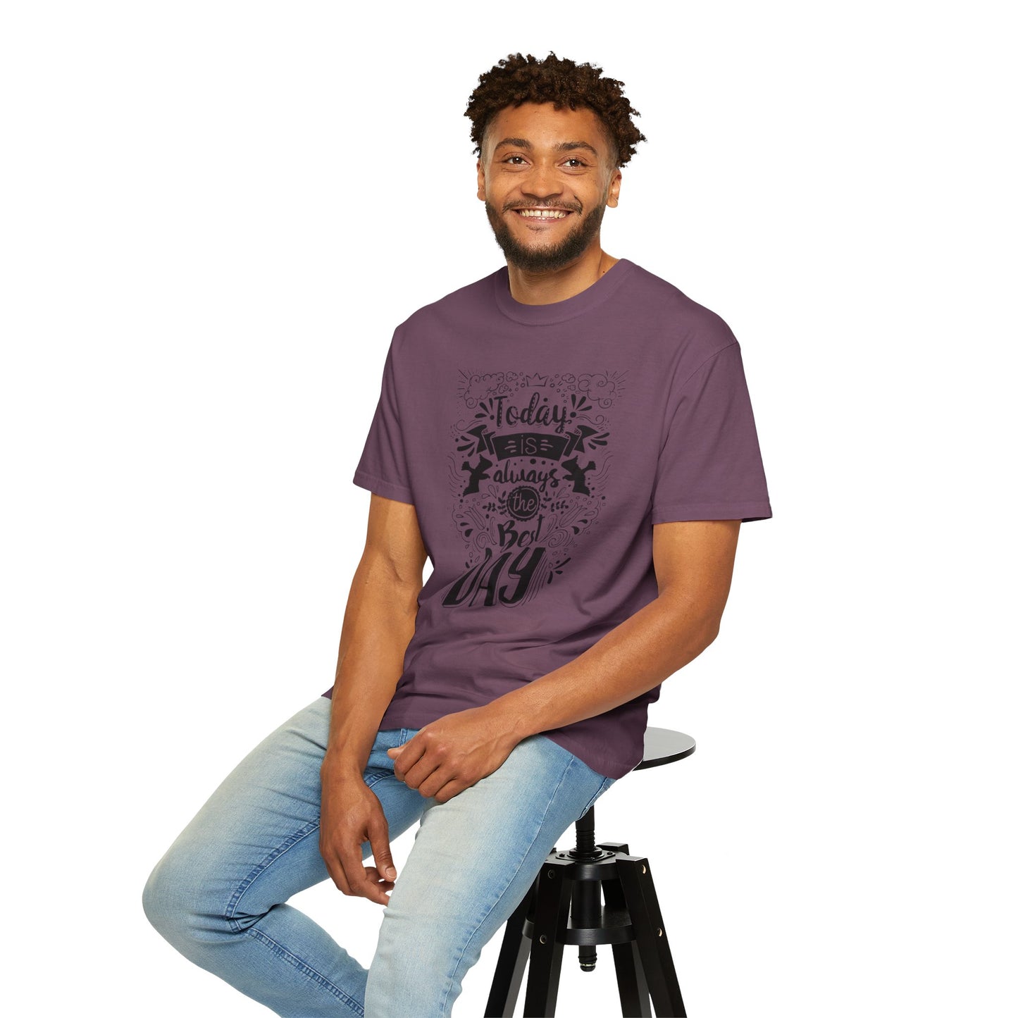 Today Is Always the Best Day Inspirational Tee Positive Mindset Daily Reminder Cheerful Energetic Self Motivation Unisex Heavy Cotton T-Shirt