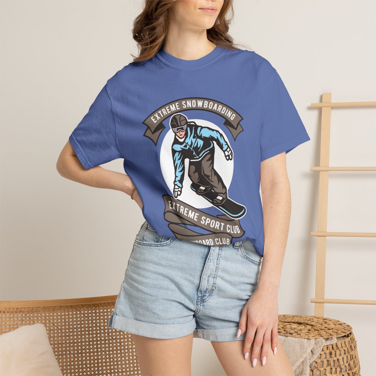 Extreme Snowboarding Sports Club Holly Jolly Winter Tee Wonderland Unisex Heavy Cotton T-Shirt