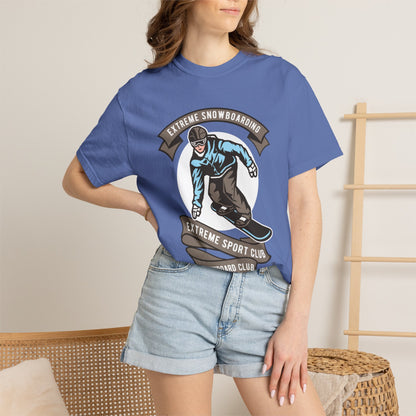 Extreme Snowboarding Sports Club Holly Jolly Winter Tee Wonderland Unisex Heavy Cotton T-Shirt