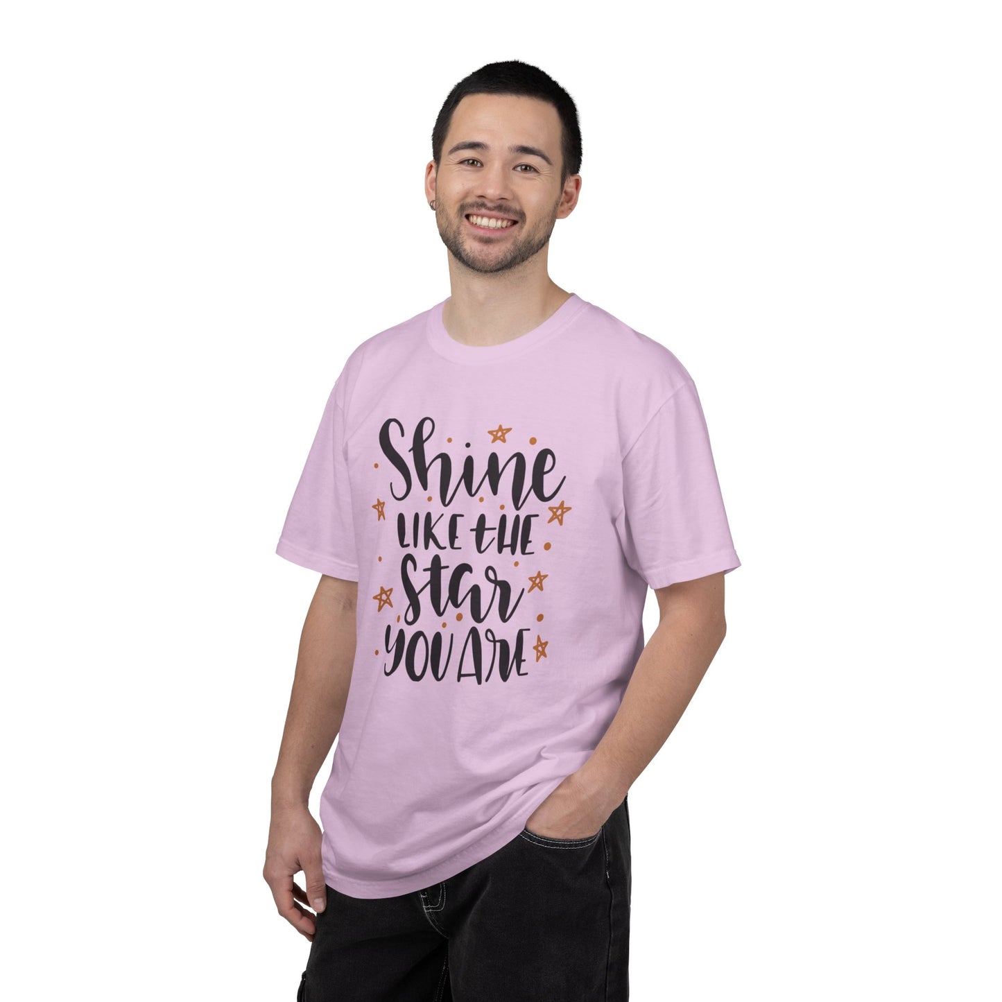 Shine Like A Star You Are Keep Trying Determination Tee Hard Work Success Unstoppable Hustle Fame Unisex Heavy Cotton T-Shirt
