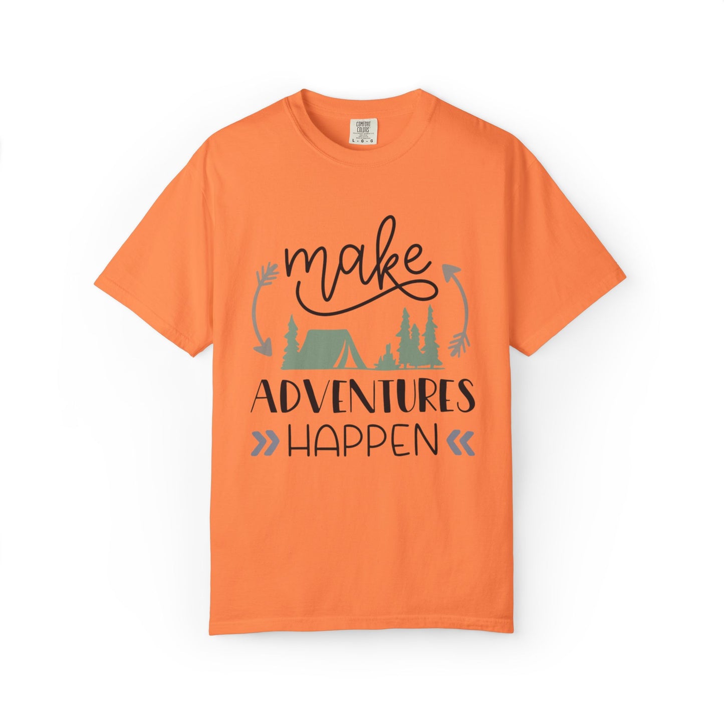 Make Adventures Happen Trendy Tee Enjoyment Mountain Hut Belays Ropes Fun Activities Unisex Heavy Cotton T-Shirt
