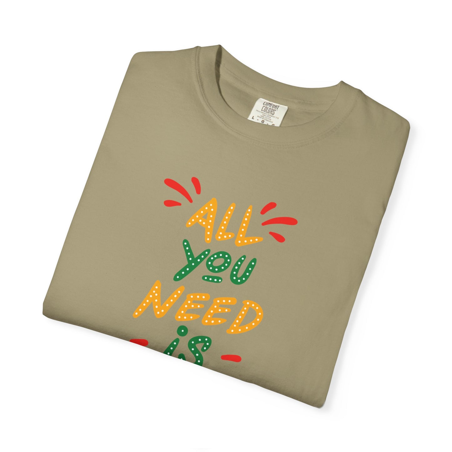 All You Need Is Love T-Shirt — Retro Handwritten Love Graphic Unisex Heavy Cotton T-Shirt