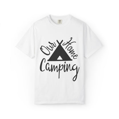 Our Home Camping Freedom Fighter Adventure Lovers Tee Nature Exploration Bonfire Travel Van Unisex Heavy Cotton T-Shirt