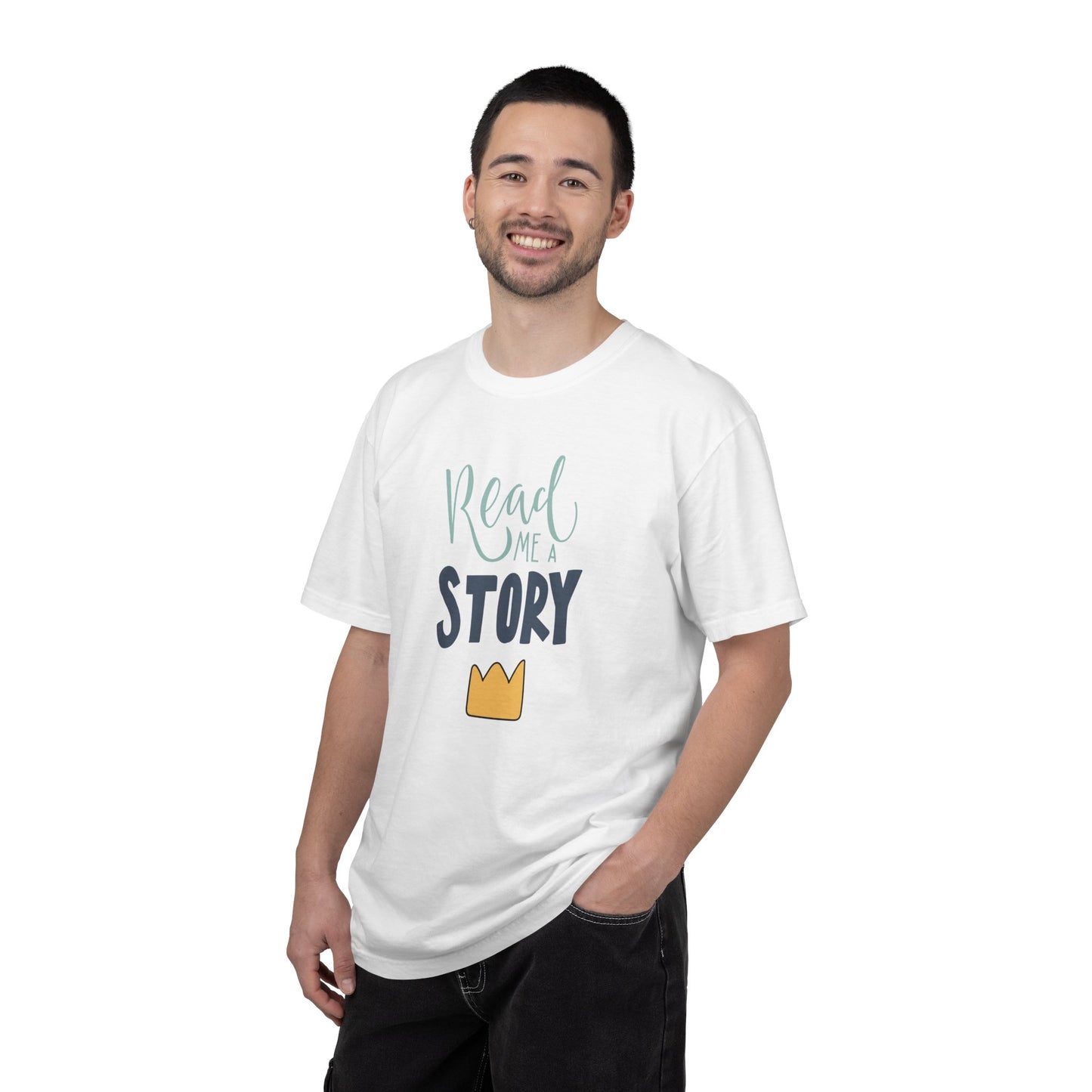 Read Me A Story Time Travel Superhero Parallel Trendy Tee Universe Fiction Connection Grand Parents Unisex Heavy Cotton T-Shirt