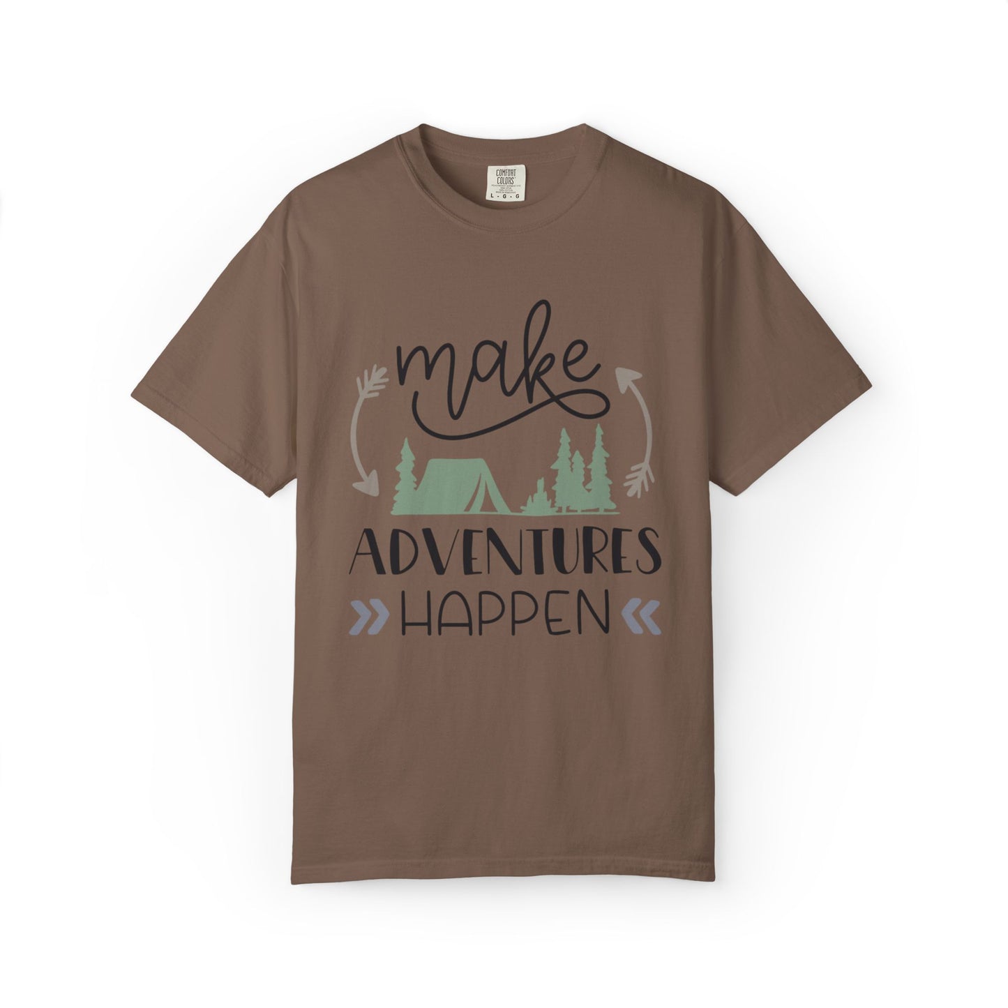 Make Adventures Happen Trendy Tee Enjoyment Mountain Hut Belays Ropes Fun Activities Unisex Heavy Cotton T-Shirt