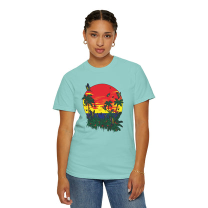 Palm Trees Island Summer Trendy Tee Sunshine Days Ice Cream Summer Camp Beachcombing Anchor Unisex Heavy Cotton T-Shirt